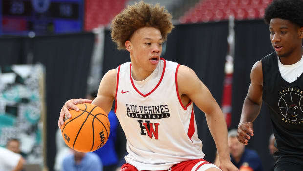 Jun 24, 2023; Glendale, AZ, USA; Harvard-Westlake player Trent Perry (0) during the Section 7 high school boys tournament at State Farm Stadium. Mandatory Credit: Mark J. Rebilas-USA TODAY Sports